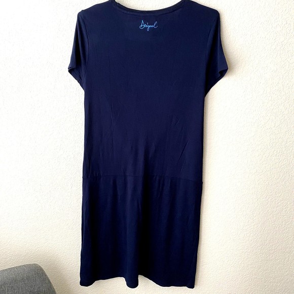 Disgual Womens Vest Norah Front Tie Dress Size Medium Blue NWT - Picture 2 of 7